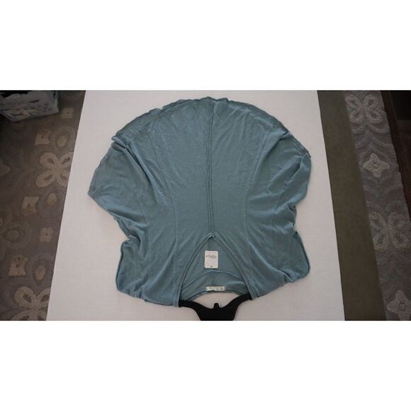 Free People x We The Free Women's Sz S Ocean Day Blue Sammie Pleated Top $58+ - Picture 8 of 9